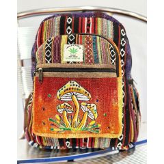 small hemp backpack mushroom